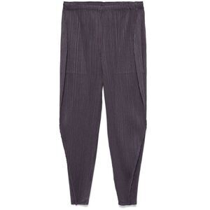 Pleats Please Blue Trousers - Tapered Trousers Women